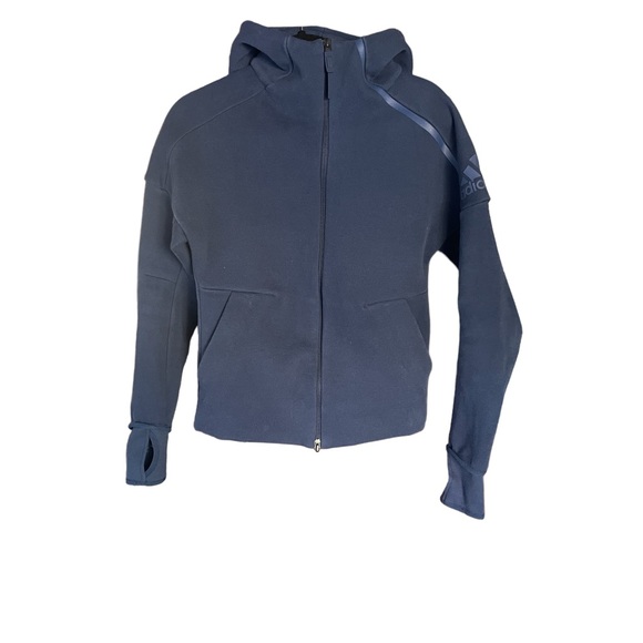 ADIDAS WOMEN'S ATHLETICS Z.N.E. HOODIE Color- Navy - Picture 6 of 14